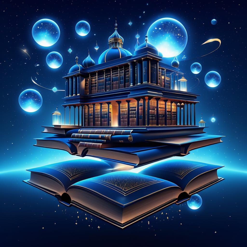 Mystical Floating Library in the Sky