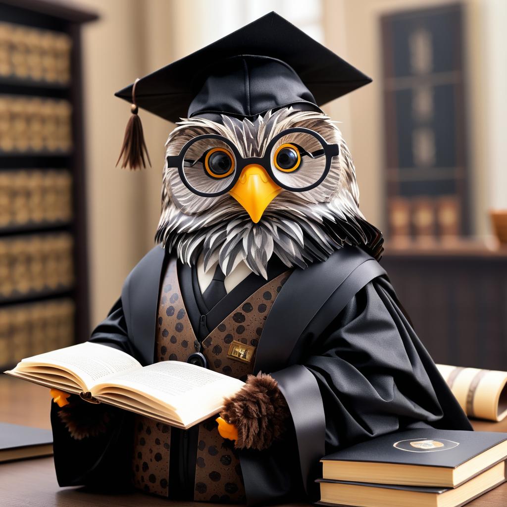 Wise Owl Dressed as a Professor