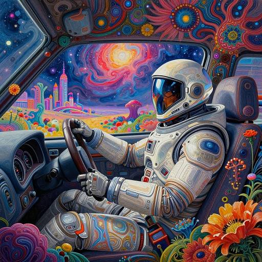 Hyperrealistic Cosmic Vaporwave Drive