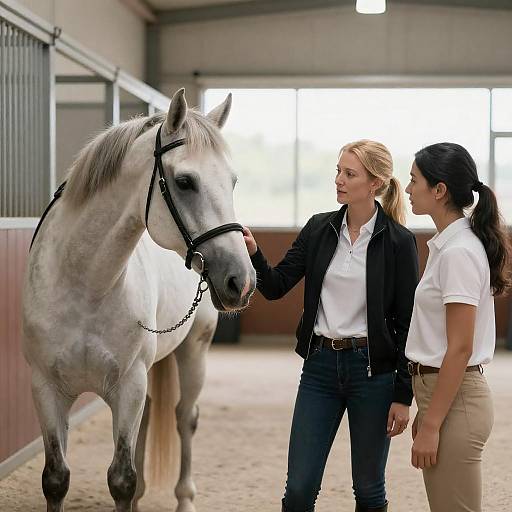 Sunlit Stable Conversation with Mare