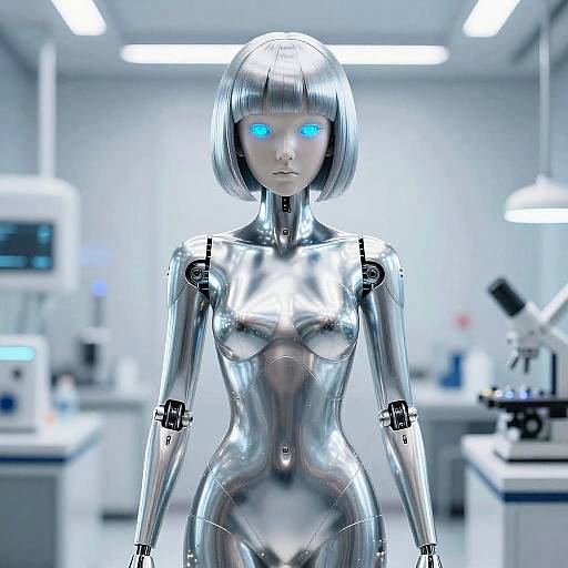 Chrome Android with Silver Bob Hair