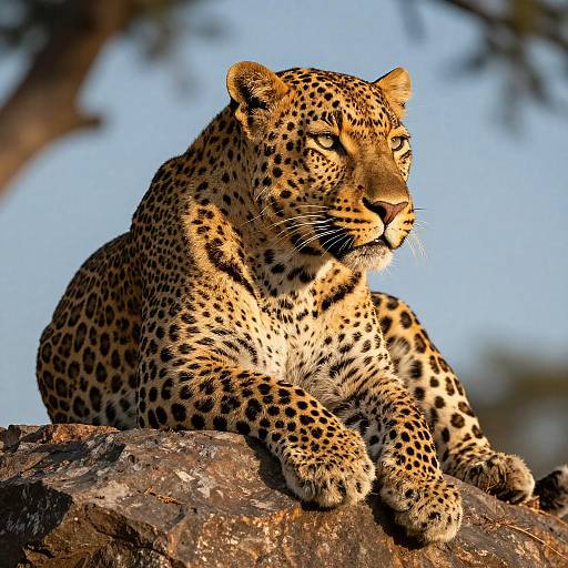 Leopard Resting on Rocky Outcrop