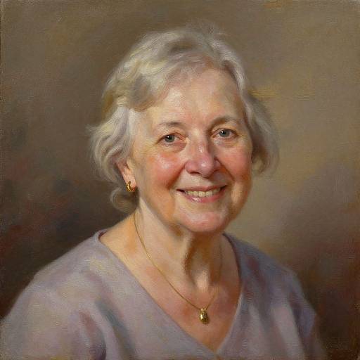 Custom Oil Painting of Smiling Elderly Woman