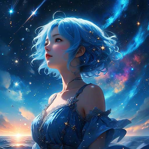 Mystical Cosmic Anime Portrait