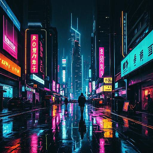 Cyberpunk Neon Cityscape at Night