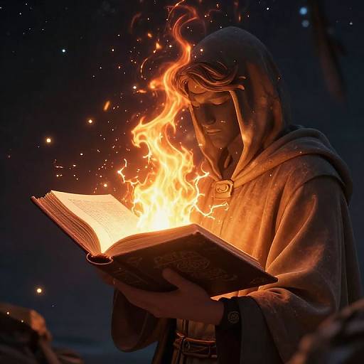 Seeker with Illuminated Celestial Book