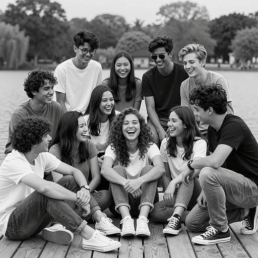 Joyful Gathering by the Lake