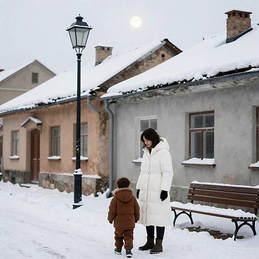 Enchanting Winter Street Scene Photography