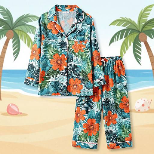 Polynesian-Inspired Moana Pajama Set