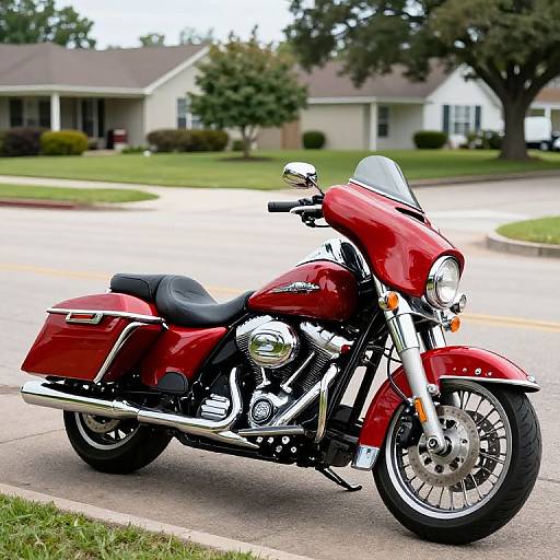 Red 2008 Harley-Davidson FLHP Motorcycle