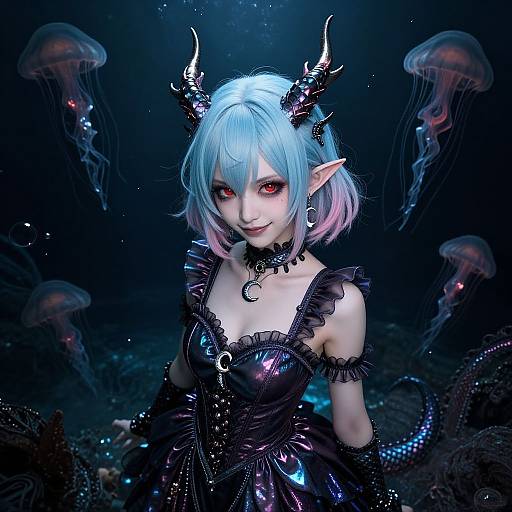 Dark Aquatic Elegance with Water Dragon