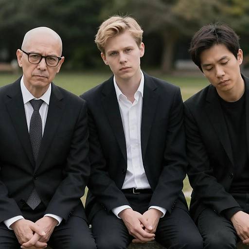 Three Men Outdoors in Professional Attire