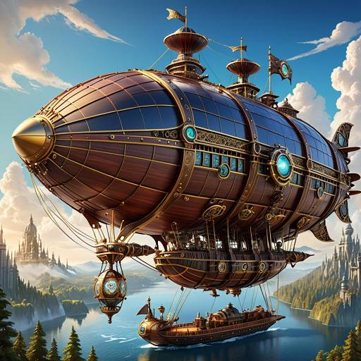 Intricate Steampunk Airship Exploration Intricate Steampunk Airship Exploration