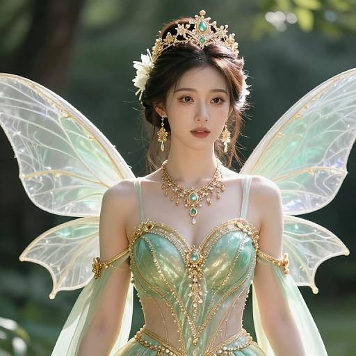 Elegant Female Fairy with Crown