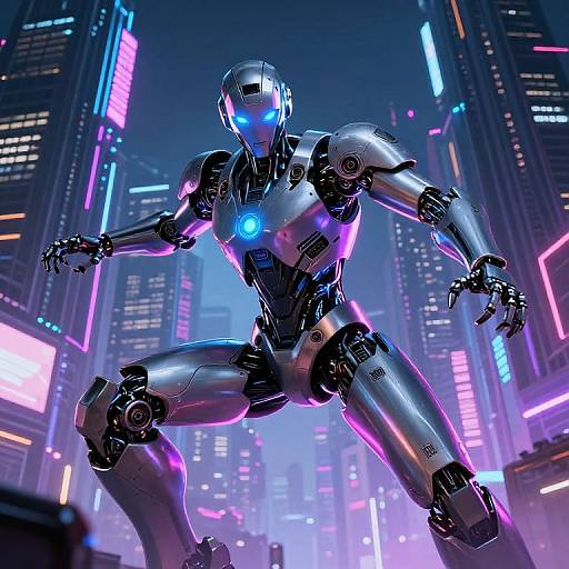 Futuristic Cyberpunk Humanoid Robot