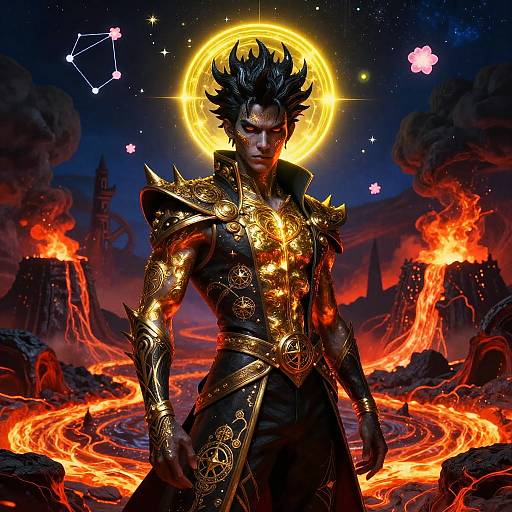 Vakir: Surreal Volcanic Warrior Portrait