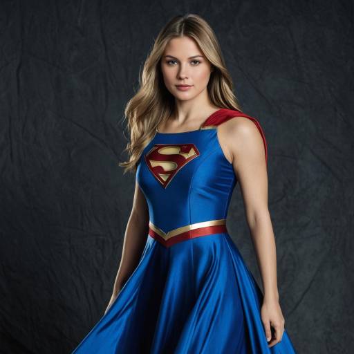 Woman in Supergirl Costume Dress