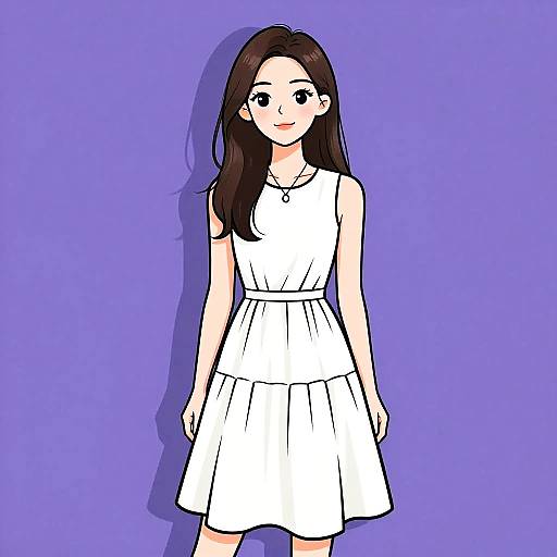 Elegant Woman in Casual Chic Dress