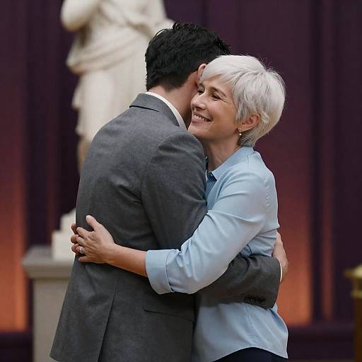 Romantic Embrace in Warm Indoor Setting