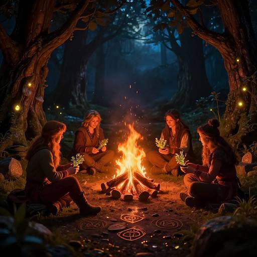 Mythical Campfire in Enchanted Glade