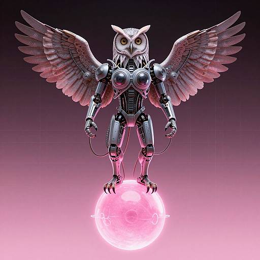 Cyberpunk Owl-Human Hybrid Portrait