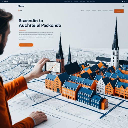 Architect Viewing 3D Scandinavian City Map on Smartphone