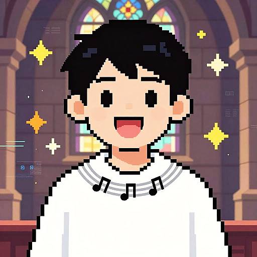 Pixel Art Choir Singer Celebration