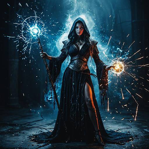 Arcane Sorceress with Glowing Magic