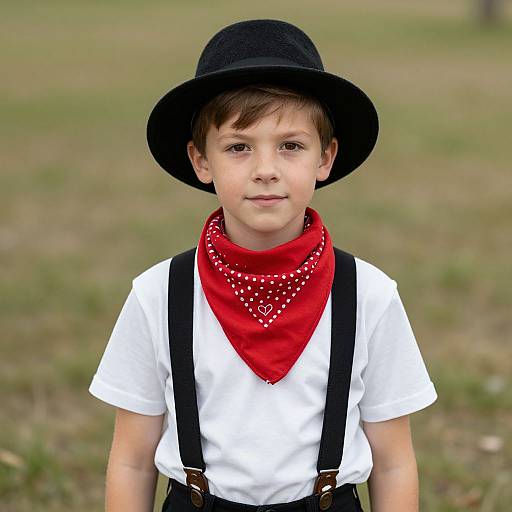 Boy in Red Bandana Outfit