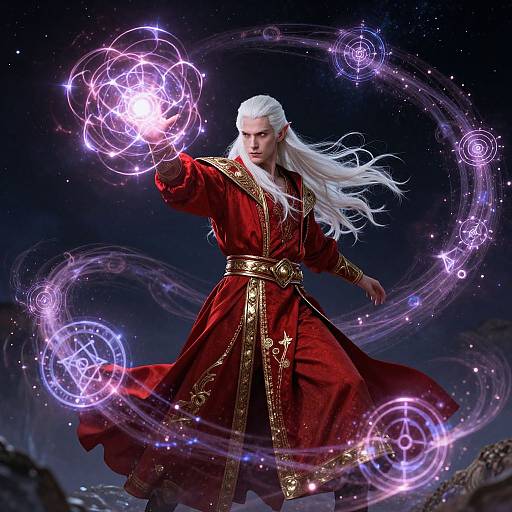 Male Blood Elf Mage Casting Spells