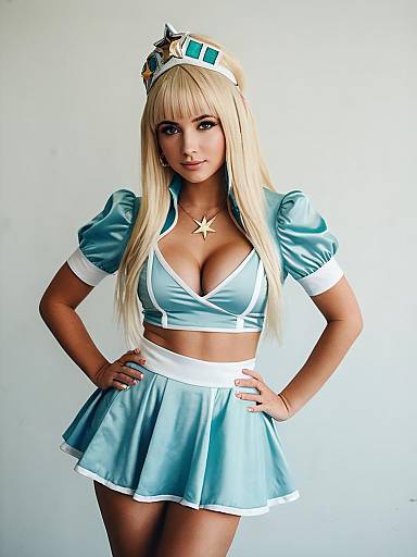 Photorealistic Pop Star Cosplay Portrait