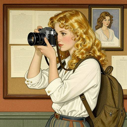 Vintage Music Photographer Illustration