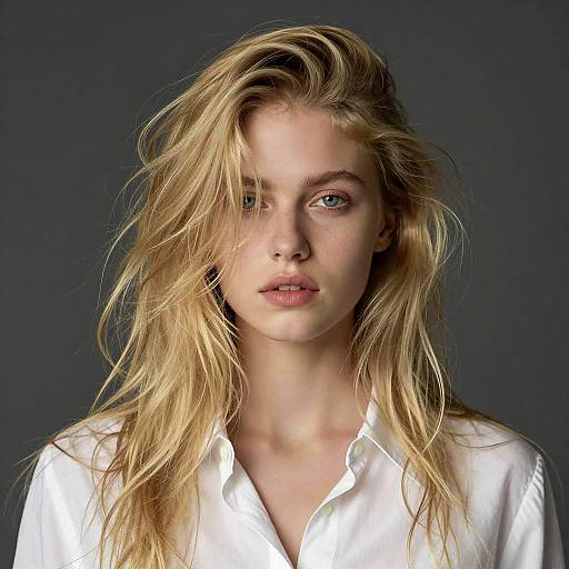 Mysterious Young Woman with Blonde Hair