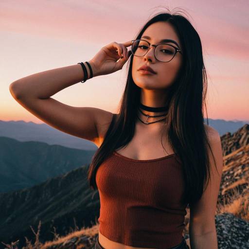 Cinematic Sunset Portrait of Young Woman