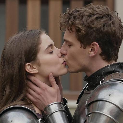 Intimate Kiss of a Young Couple