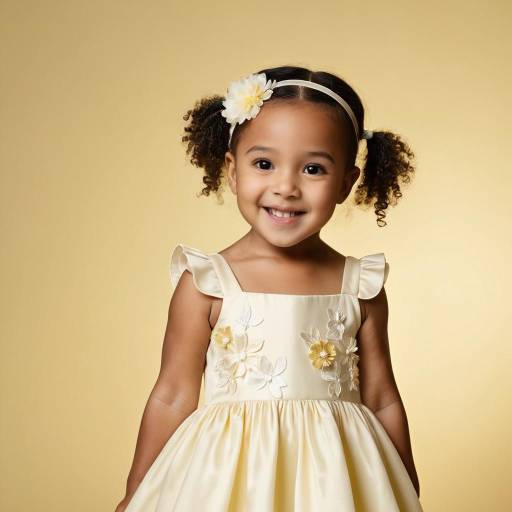 Smiling toddler girl in yellow dress