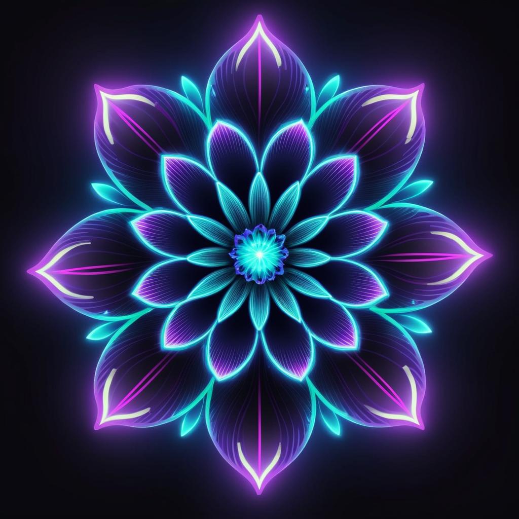 Electro Flower with Luminous Edges