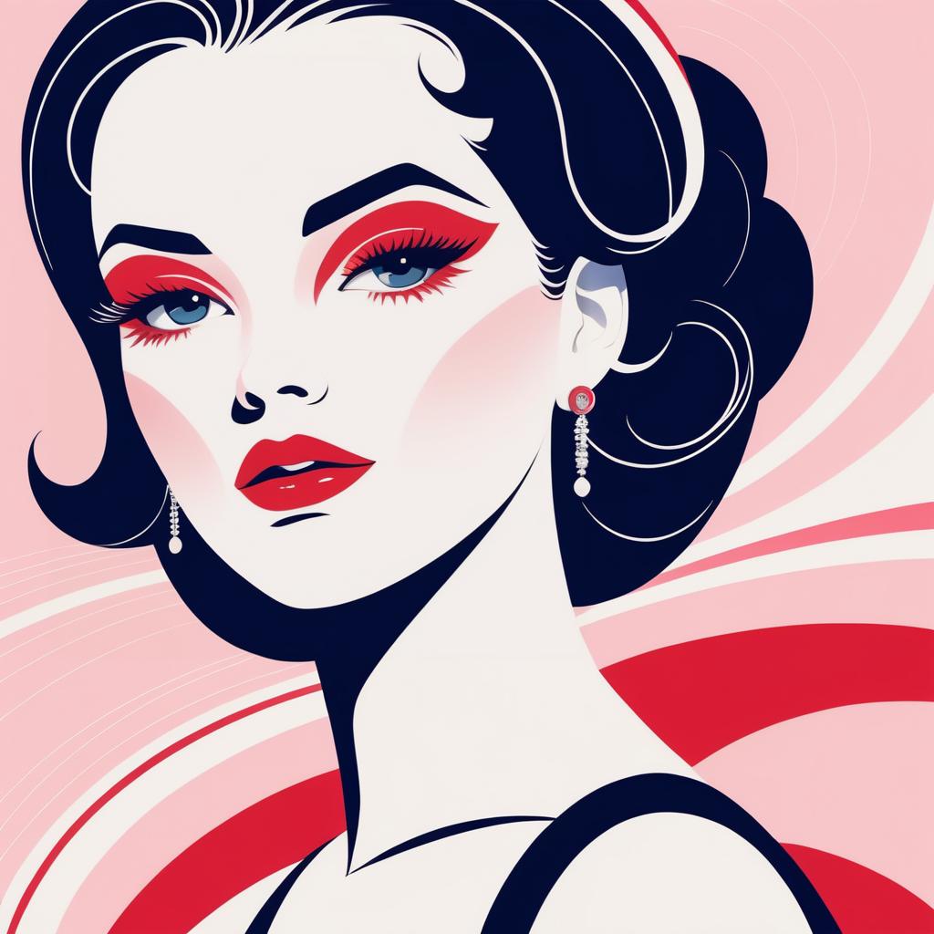 Elegant Minimalist Glamour Woman Illustration