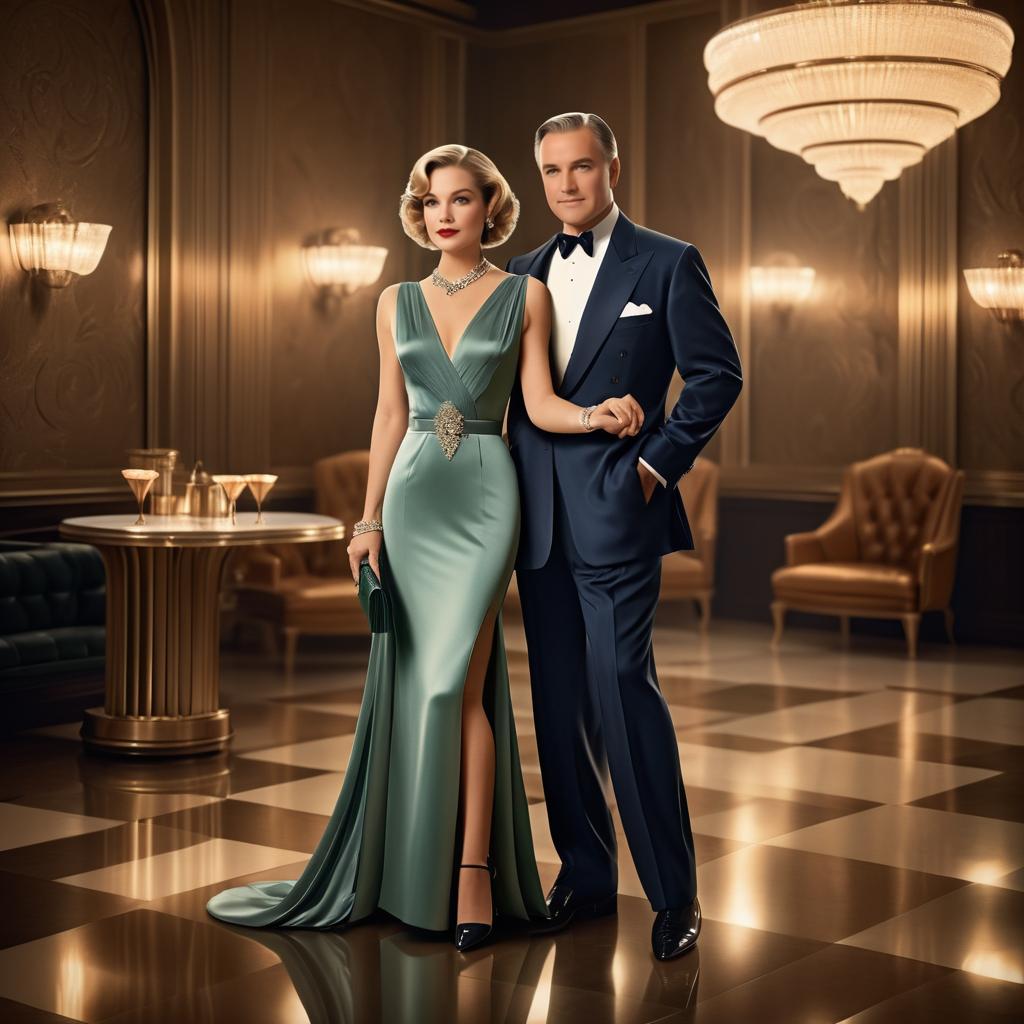 Elegant Vintage Hollywood Couple in Style