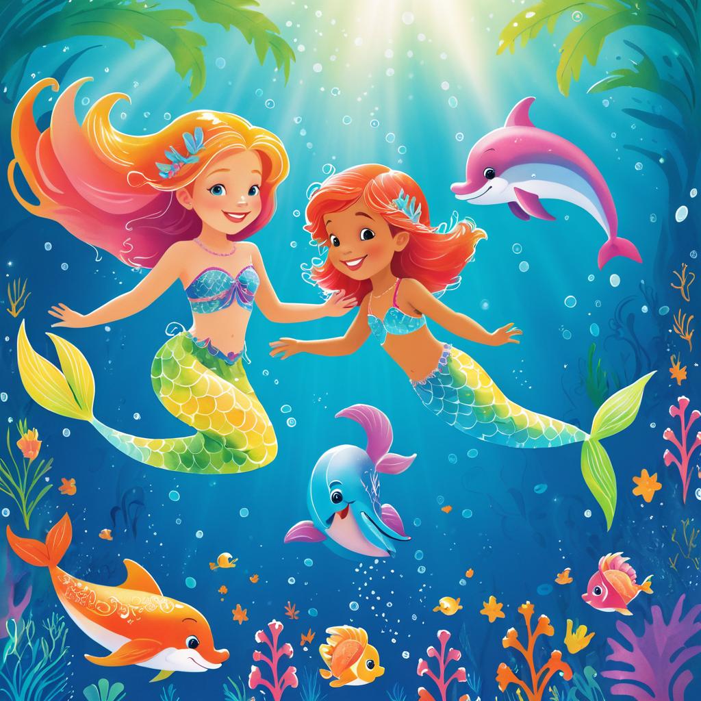 Joyful Mermaid and Dolphin Adventure