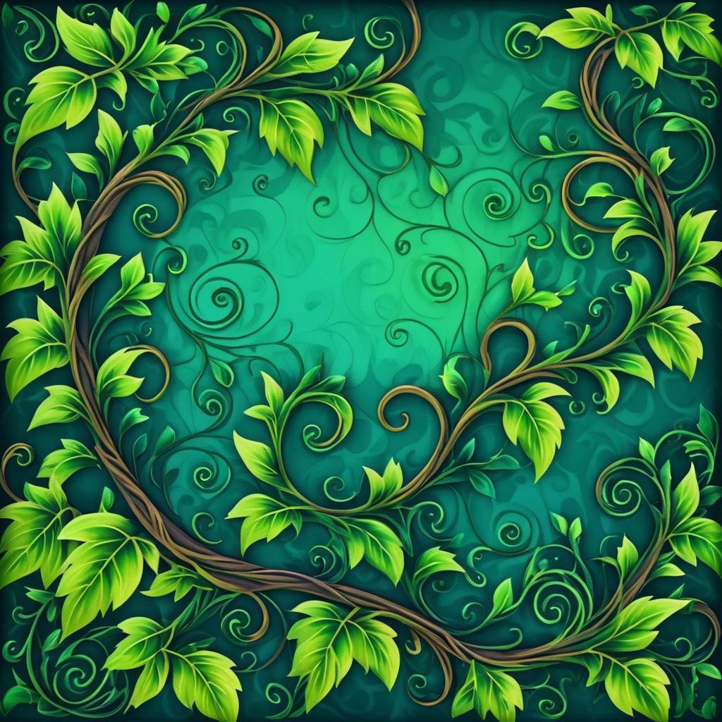 Whimsical Hand-Painted Fantasy Vine Texture