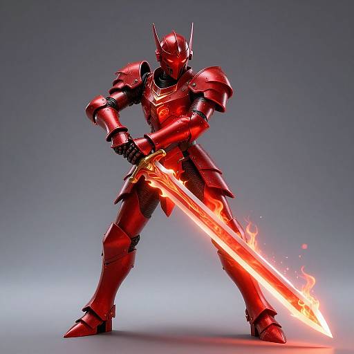 Photorealistic Armored Warrior with Sword