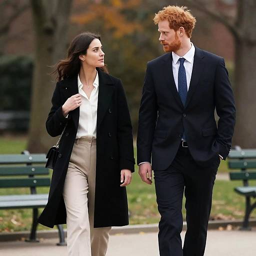 Man and Woman Walking in Park
