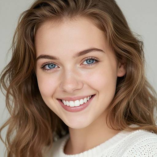 Smiling Young Woman Close-Up Portrait