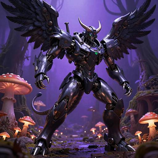 Midnight Cobra Mech in Mushroom Forest
