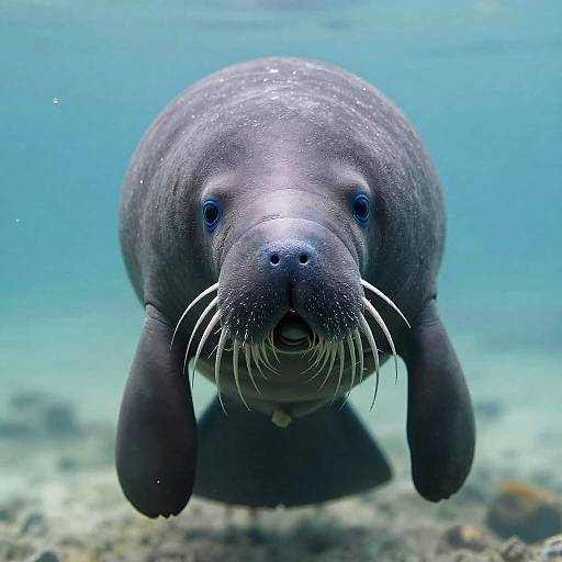 Photorealistic Close-Up Manatee Portrait