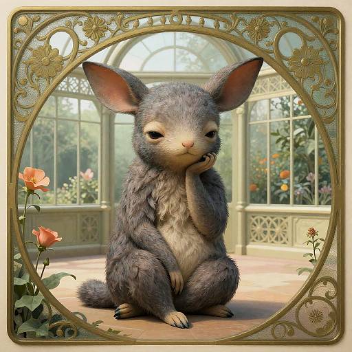 Serene Wojak in Art Nouveau Conservatory