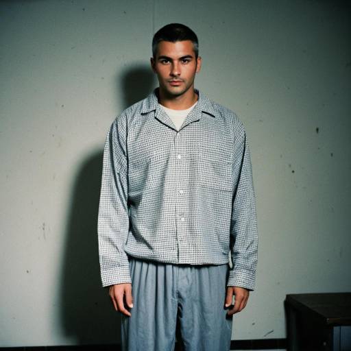 Man in Inmate Costume Standing