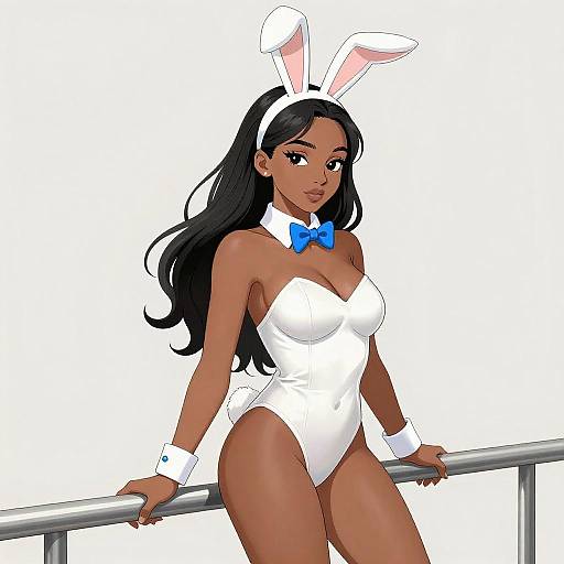 Anime Bunny Girl Illustration in Whimsical Style