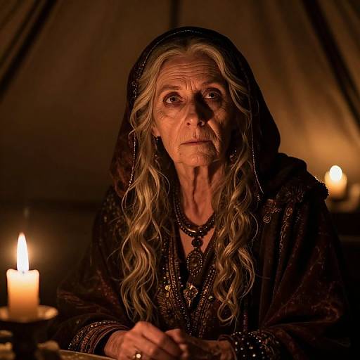 Mystical Portrait of Seasoned Fortune Teller